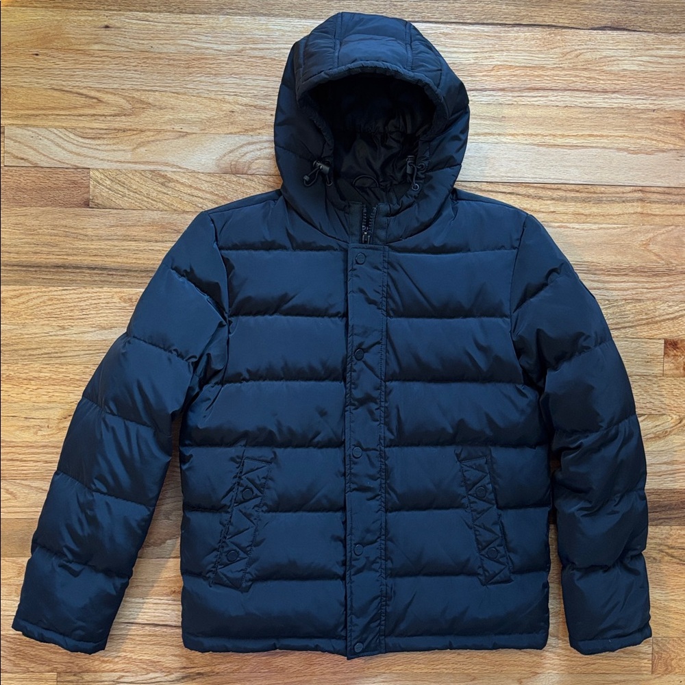 GUESS‎ Puffer Coat Jacket Women's Size M Black Hood Winter